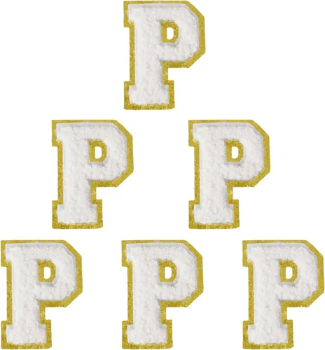 Miniatura 119 de 6 piezas de parches de letras de chenilla autoadhesivas, parches de letras preppy de 2 pulgadas para bolsos, ropa y sombreros, grandes pegatinas