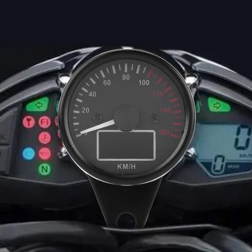 Miniatura 8 de Velocímetro digital LED para motocicleta, medidor LCD universal con tacómetro odómetro 0-160KM/H pantalla de velocidad para ATV Dirt Bike Scooter