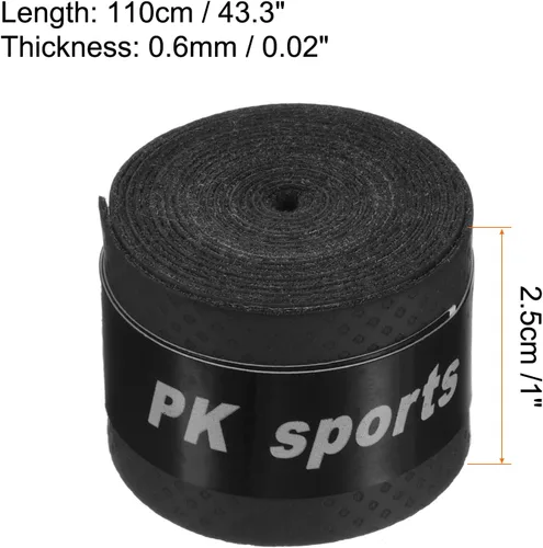 Miniatura 3 de PATIKIL Cinta de agarre de raqueta de tenis, PU Overgrip Ronda Surco Antideslizante Absorbe el sudor para caña de pescar de bádminton