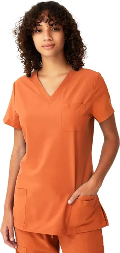 Miniatura 12 de floralhue Uniformes médicos para mujeres, blusas de uniforme médico suaves con cuello en V, uniforme médico elástico con 4 bolsillos, transpirable