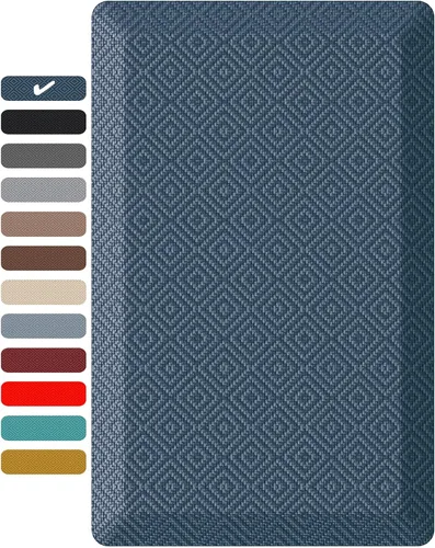 Miniatura 45 de Ophanie Tapetes de cocina para piso, alfombras de cocina, 20 x 32 pulgadas, antifatiga, tapete acolchado de pie, impermeable, cómodo tapete Gris
