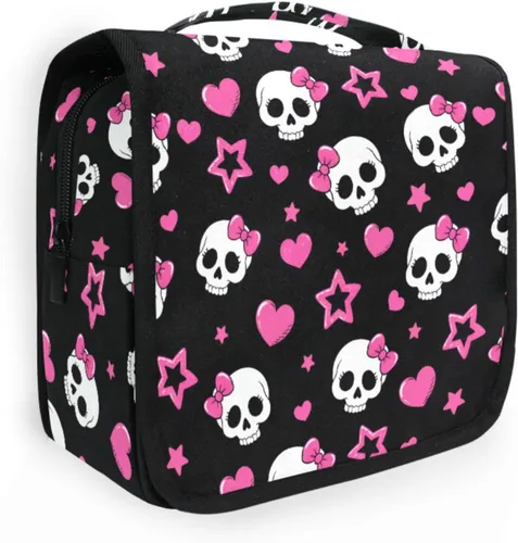 Miniatura 10 de MNSRUU Hanging Toiletry Bag Bats Satellites Skulls and Trees Travel Makeup bag for Toiletries Portable Travel Toiletry Organizer Cosmetic Bags with