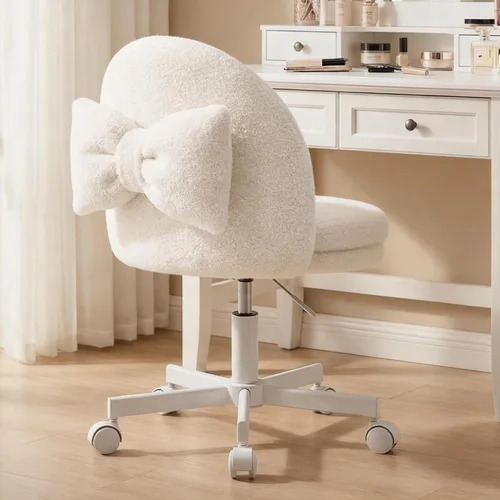 Miniatura 11 de GTPLAYER Silla de oficina alta de terciopelo con ruedas, sillas de tocador con respaldo, altura versátil: taburetes de oficina a bar, silla