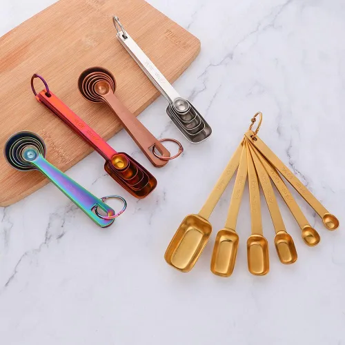 Miniatura 3 de Meisha - Juego de 6 cucharas medidoras de acero inoxidable de alta calidad, juego de herramientas de medición de cocina de metal de alta calidad