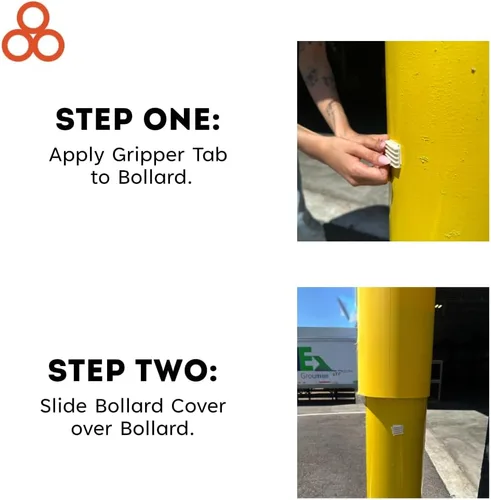 Miniatura 4 de Innoplast BollardGard 7" x 52" Round Top Bollard Cover Packs Amarillo sin cinta