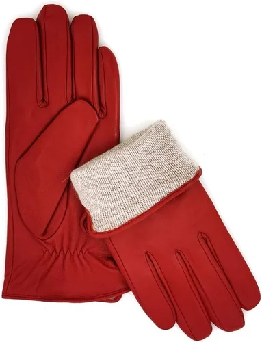 Miniatura 5 de ZLUXURQ Guantes de cuero suave italiano de lujo para mujer, guantes de piel de oveja genuina para mujer, guantes de clima frío con forro de cachemira