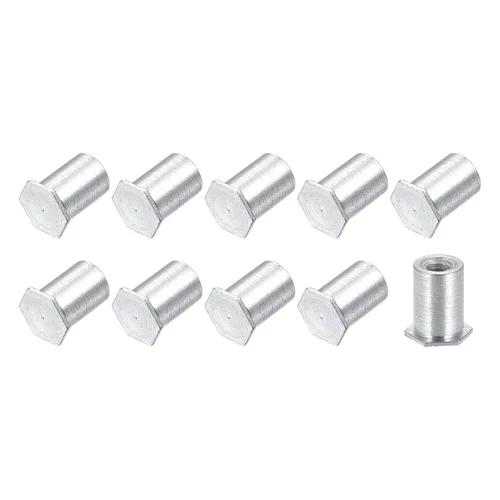 Miniatura 7 de METALLIXITY Tuercas autoadhesivas (M3), 100 unidades, cabeza hexagonal de acero al carbono, tuercas de inserción roscadas, para sujetadores