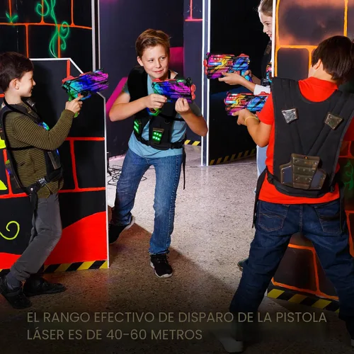 Miniatura 7 de Juego de 4 Pistolas de Laser Tag con Chalecos de Pantalla de Puntuación LED Digital, Regalos para Adolescentes y Adultos Niños y Niñas, Adultos