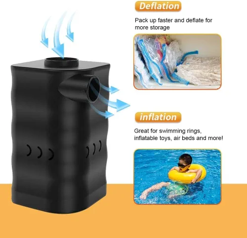 Miniatura 4 de Woowind AP6 Bomba de aire de 6000 mAh para inflables, bomba de colchón de aire de 12 V, bomba de aire portátil con adaptador de coche