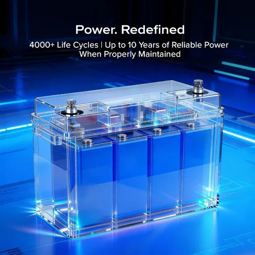 Miniatura 2 de Paquete de 2 baterías recargables ECI Power LiFePO4 de litio de 12 V 100 Ah Bluetooth 5000 ciclos de vida y 10 años de vida útil BMS integrado