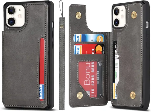 Miniatura 22 de Cavor para iPhone 11 Funda con tarjetero, para iPhone 11 Funda tipo cartera para mujeres y hombres, Funda para teléfono tipo cartera con soporte