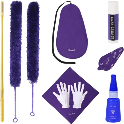 Miniatura 2 de Kit de limpieza para el cuidado de la limpieza de flautas: aceite de llave + grasa de corcho + hisopo + paño de limpieza + cepillo de limpieza +
