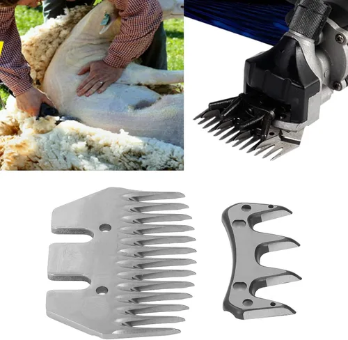 Miniatura 4 de Cizallas de oveja Cuchilla de acero de alto carbono Recta 13 dientes Cortador de lana eléctrico Cabra Clipper Scissor Accesorios Reemplazo