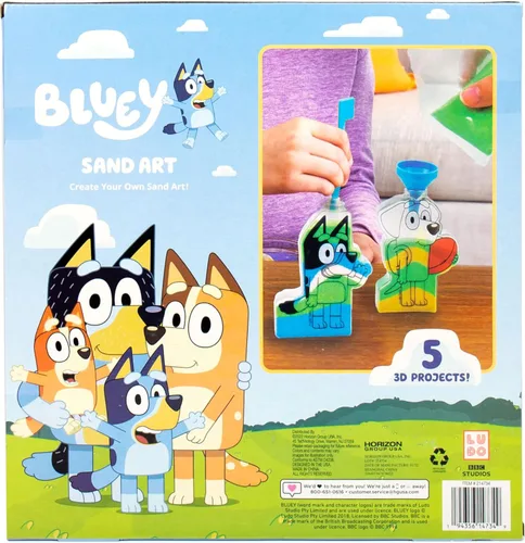 Miniatura 8 de Bluey Kit de arte de arena, incluye 5 botellas de arte de arena y 7 arenas de colores, crea tu propio arte de arena, kit de bricolaje, proyecto