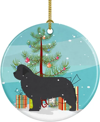 Miniatura 98 de Caroline's Treasures Bulldog inglés «Merry Christmas» adorno de cerámica para árbol de Navidad, decoración colgante para el hogar, Navidad, fiestas