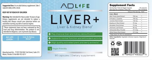 Miniatura 3 de Project AD Liver+ Liver Cleanse & Detox, suplemento hepático (90 cápsulas)