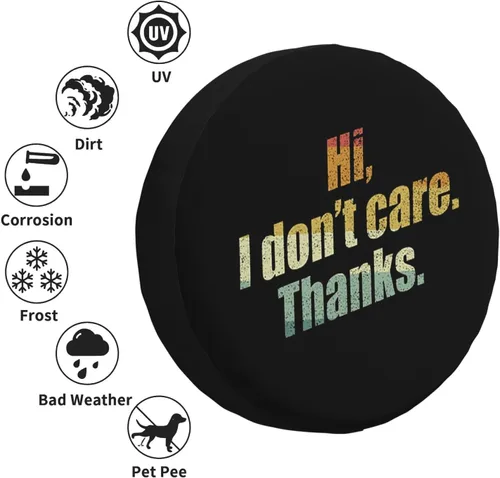 Miniatura 4 de Funny Hi I Don't Care Thanks - Fundas universales impermeables para neumáticos de repuesto para remolque, SUV, RV, automóvil, camión y muchos