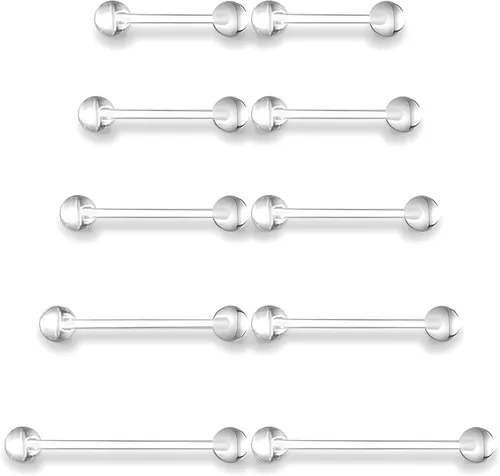 14G - Retenedores de piercing de lengua y pezón flexibles transparentes, 0.472 in/0.551 in/0.630 in/0.748 in/0.984 in, anillos de plástico invisible