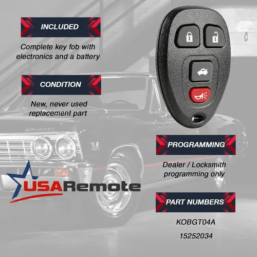 Miniatura 4 de Llavero de entrada sin llave para llavero compatible con Chevy Cobalt Malibu/Buick Allure Lacrosse/Pontiac G5 G6 Grand Prix Solstice/Saturn Aura Sky