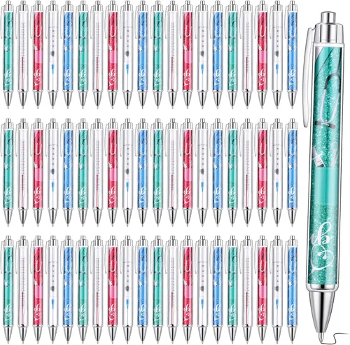 Miniatura 10 de Jetec 50 Piezas Bolígrafos de Enfermera Bolígrafos Esféricos a Granel Regalo de Navidad CNA Apreciación Tinta Bolígrafos Divertidos Juego Médico
