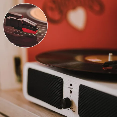 Miniatura 6 de 5 agujas para tocadiscos, aguja de repuesto para tocadiscos duradera, repuesto para tocadiscos de vinilo (rojo)
