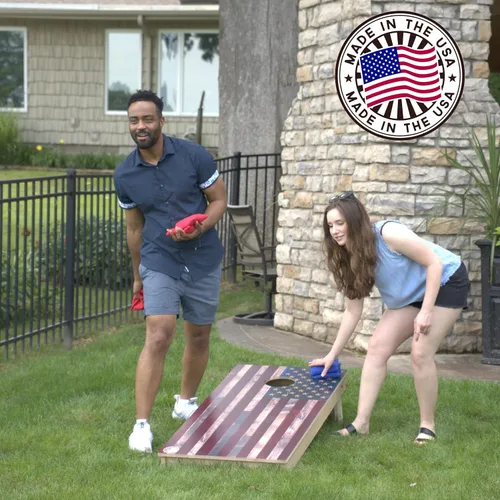Miniatura 5 de Slick Woody's Tablas de Cornhole de Grado Profesional - Juego de Lanzamiento de Agujero de Maíz de Madera Maciza de 4' x 2' Reglamentario con Veta