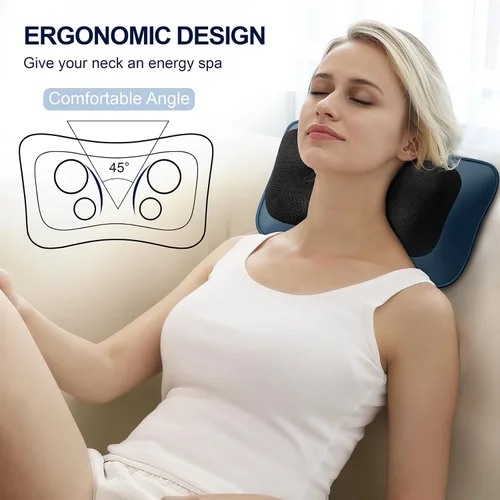 Miniatura 2 de Mo Cuishle Masajadores Shiatsu de Espalda y Cuello con Calor – Alivio de Tejido Profundo para Dolor, Tensión y Relajación Muscular – Regalos azul