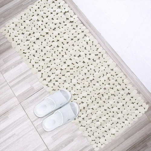 Miniatura 5 de SONGZIMING Tapete de Bañera Antideslizante de Guijarros para Baño y Ducha con Orificios de Drenaje, Tapete con Ventosas para Bañera
