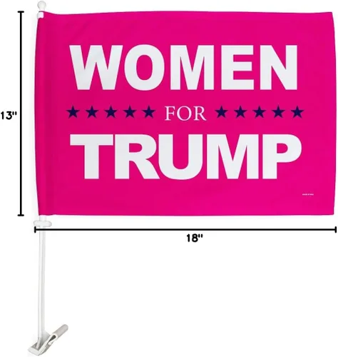 Miniatura 8 de Banderas americanas para Trump, para mujer, para decoración de ventanas, soporte de montaje pequeño Pro-Trump 2024 MAGA Bandera para Carros