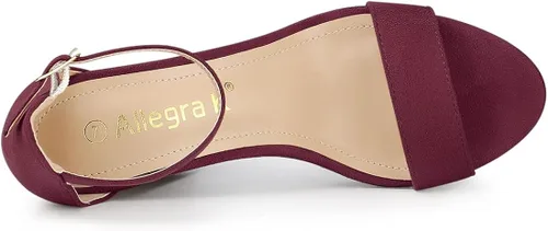 Miniatura 4 de Allegra K Sandalias de tacón grueso con plataforma y correa al tobillo para mujer