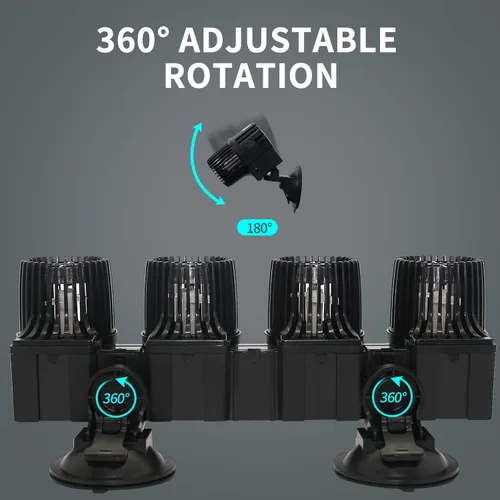 Miniatura 4 de Upettools 12680 GPH Wave Maker - Bomba de circulación para acuario, potente cabezal sumergible de 4 cabezales para tanques de agua dulce y salada