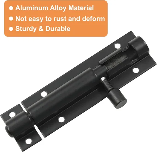 Miniatura 3 de Piutouyar 2 piezas de pestillo de perno de barril de 3 pulgadas, pestillo de puerta corredera resistente de aluminio mini perno deslizante pequeño