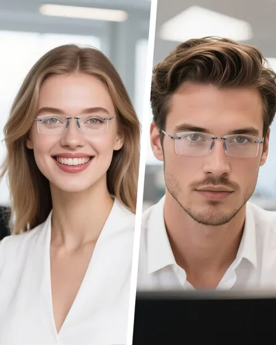 Miniatura 5 de TERAISE Anteojos de lectura sin montura cómodos, ligeros, sin marco, para hombres y mujeres, con bloqueo de luz azul, lentes de computadora Gris
