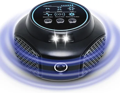 Enchufe ultrasónico repelente de ratones, dispositivo de disuasión de roedores LED de 360°, repelente electrónico de plagas para interiores, para