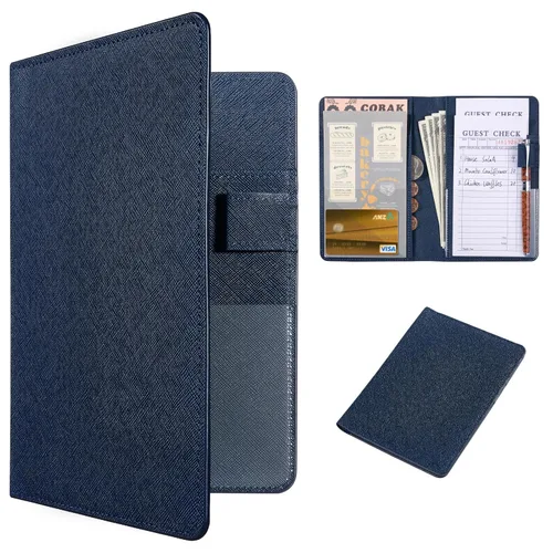 Miniatura 30 de CoBak - Libreta para meseros, organizador compacto con bolsillos transparentes y para dinero, portabolígrafo, se ajusta perfectamente al delantal