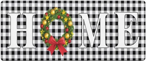 Miniatura 7 de Tapete de baño de Navidad a cuadros para bañera, antideslizante, de secado rápido y absorbente, de tierra de diatomeas, para fregadero de cocina