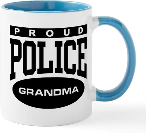 Miniatura 79 de CafePress Taza de café de cerámica de 11 oz (11.0 fl oz) de Police Mom