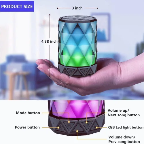 Miniatura 6 de LFS Altavoces Bluetooth portátiles, luz nocturna impermeable, altavoces portátiles ligeros para viajes, piscina, playa, ciclismo, kayak, regalos
