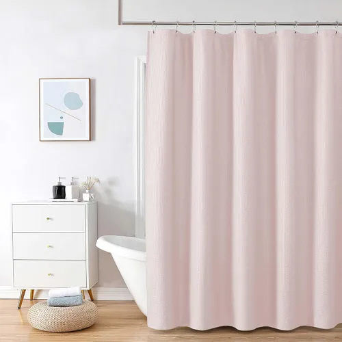 Miniatura 36 de OVZME Berry - Cortina de ducha extralarga verde de 96 pulgadas, cortina de baño de tela con textura en relieve 3D, cortina de baño grande para Verde