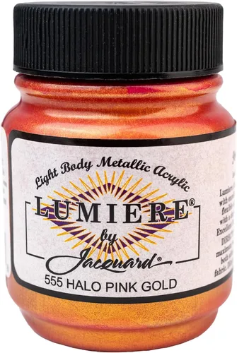 Miniatura 10 de Jacquard Lumiere Pintura para Tela de 2.25oz Turquesa Nacarado - Pintura Metálica para Tela, Cuero, Lienzo, Papel y Madera - Pintura Acrílica