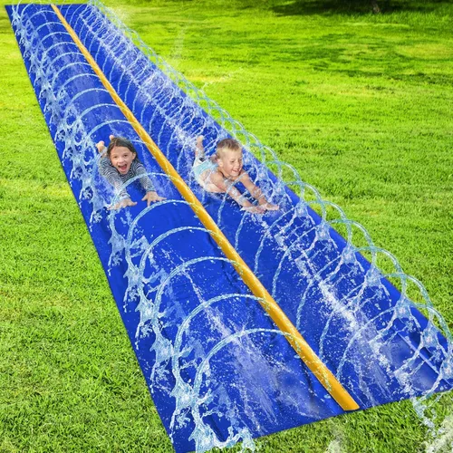 Stargo 18 x 5 pies – Salpicaduras y tobogán deslizante, toboganes acuáticos para niños – Tobogán acuático para niños al aire libre divertidos Azul