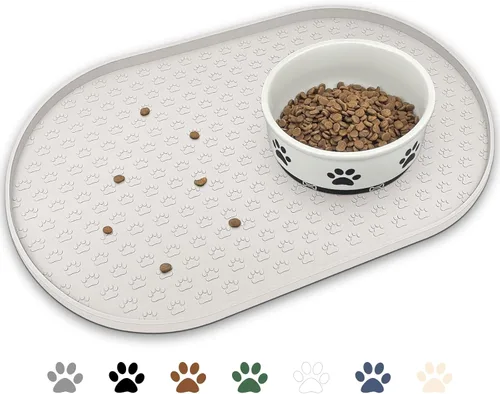 Miniatura 16 de KPWACD Alfombrilla de alimentación para mascotas para perros y gatos, alfombrilla de silicona antideslizante impermeable para perros, bandeja