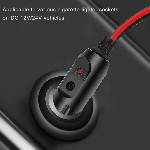 Miniatura 6 de Enchufe macho para encendedor de cigarrillos fusionado, adaptador de enchufe de encendedor de cigarrillos de 12 V 24 V con cables y luz LED, kit