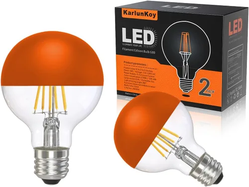 Bombillas de luz media cromada, punta media naranja, regulables de 6 W (equivalente a 60 vatios), bombillas LED Ediosn, blanco suave 2700 K, forma
