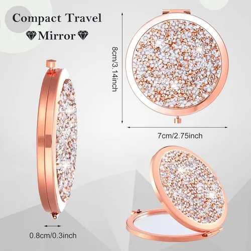 Miniatura 4 de Yulejo 6 piezas de espejo compacto a granel mini espejo de bolsillo para bolso, regalo de boda, maquillaje pequeño, cosmético de aumento portátil