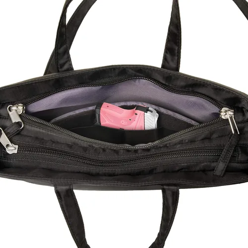 Miniatura 5 de Allen Company Bolso cruzado casual para niñas con pistolas de aventura bolso de transporte oculto con bloqueo bolso ambidiestro negro