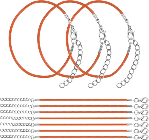 Miniatura 27 de MECCANIXITY 10 cordones de pulsera verde militar, pulsera de amistad ajustable de 9 pulgadas, cordón de poliéster encerado de 0.059 in con cierre