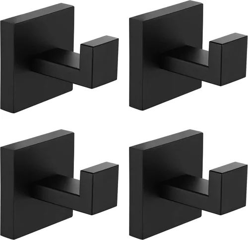 Miniatura 17 de Nolimas Gancho para toallas de baño de acero inoxidable a prueba de óxido, gancho para toallas para colgar en la pared, cuadrado para inodoro, Negro