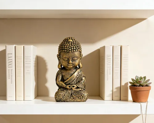 Miniatura 6 de Estatua de Buda para bebé, decoración de interior, 8 pulgadas, de resina, oración, estatua de Buda espiritual, decoración de habitación, regalos zen