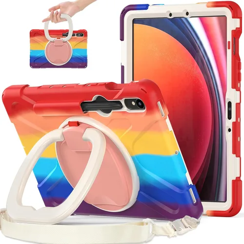 Miniatura 109 de 360 Rotation Case for Galaxy Tab ActivePro/Tab Active4 Pro/Active 5 Pro 10.1" Sturdy Cover Rotate Ring Stand Shoulder Carrying Strap Hand Strap